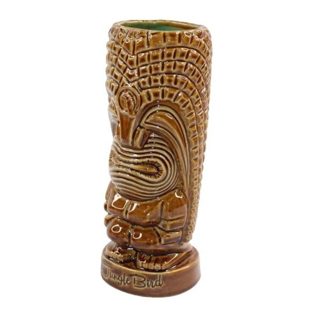 The Jungle Bird  Tiki Mug From Sacramento CA 1st Edition Glossy Brown Glaze - Picture 4 of 11